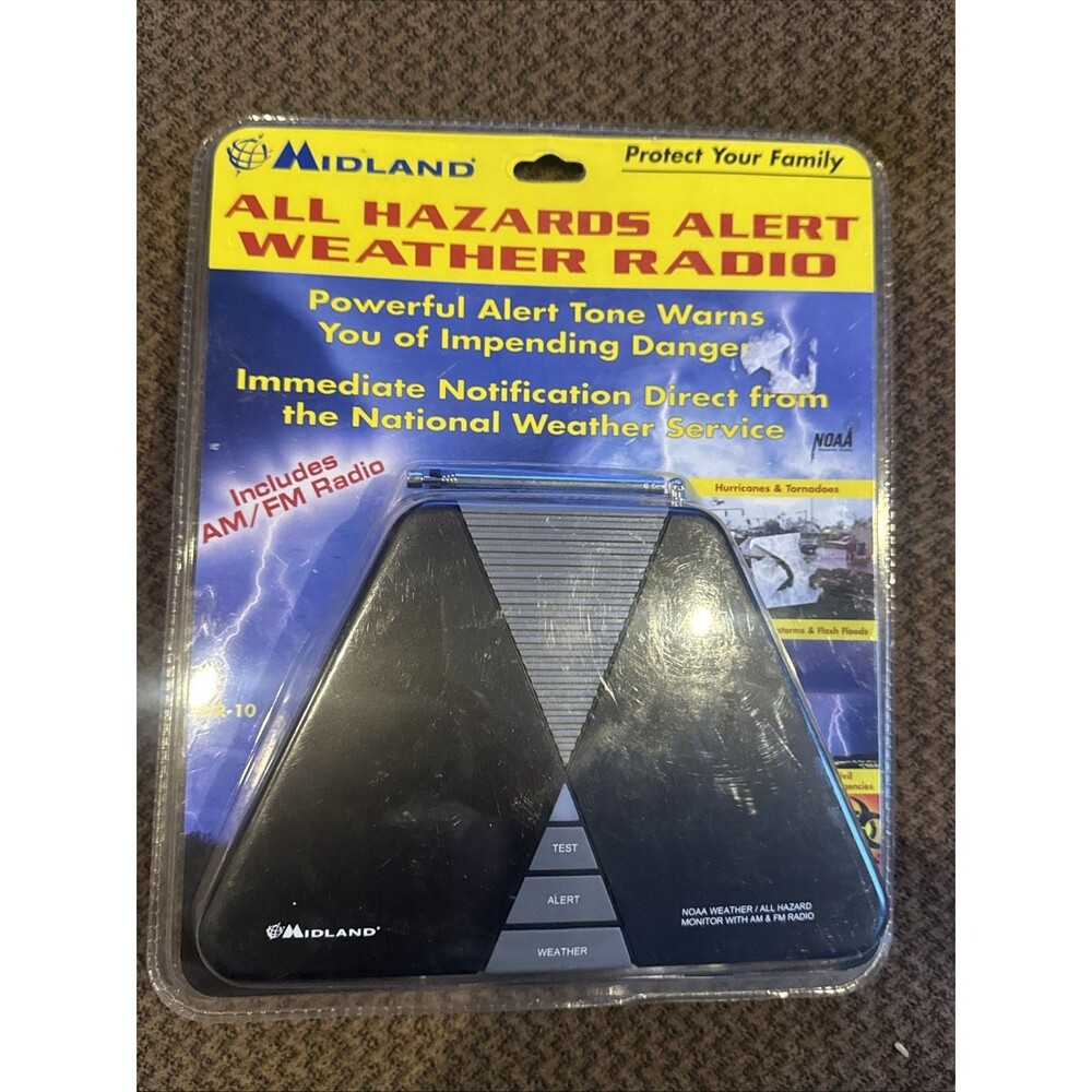 NEW Midland NOAA All Hazard Alert Weather Radio Portable Emergency AM/FM WR10
